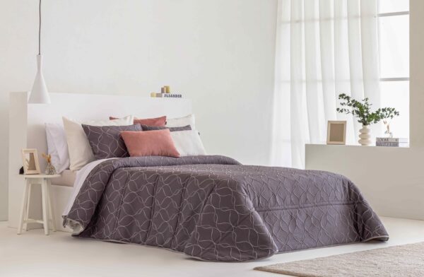 Edredón comforter jacquard Loira Gris