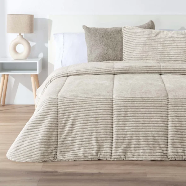 Comforter Borreguito LInes Melange Beige F1