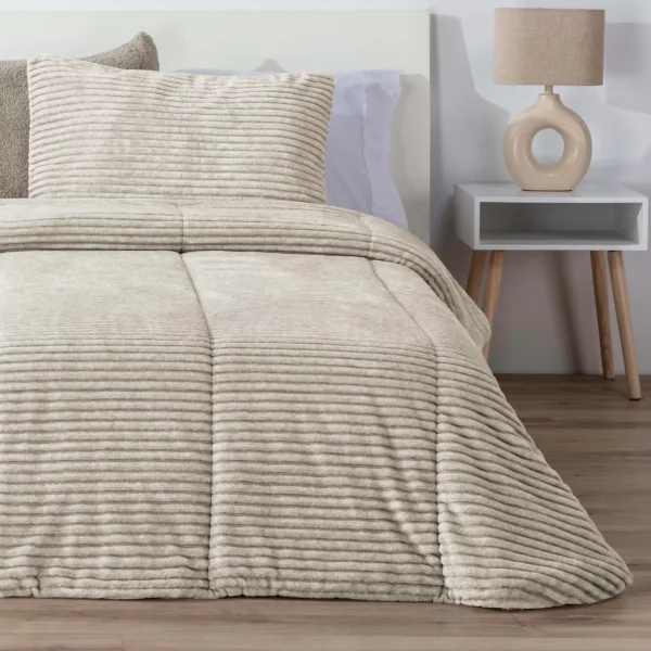 Comforter Borreguito LInes Melange Beige F3